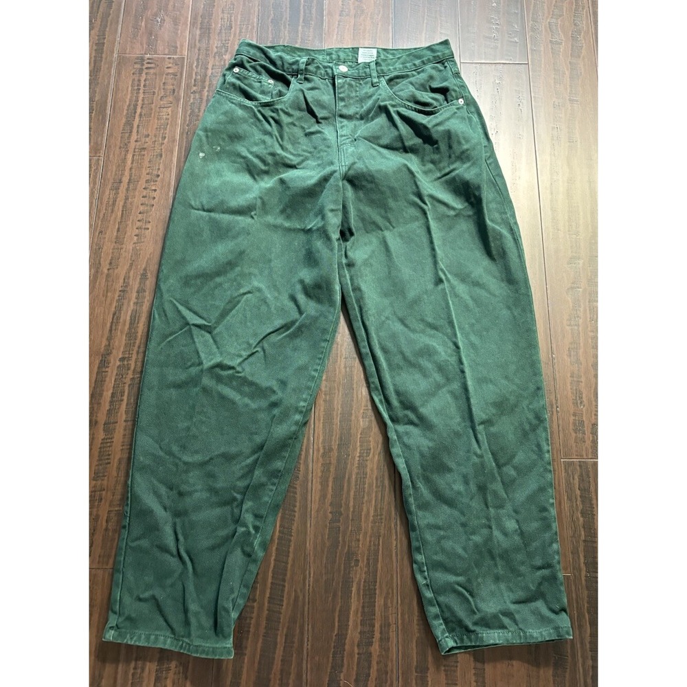 Vtg 90s Cest Toi Baggy Big Pocket Jeans Womens L Size 32x30 GreenSkater Y2K